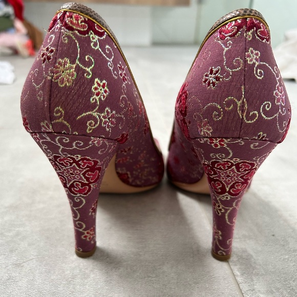 PRADA Purple Brocade Heels - Picture 5 of 8